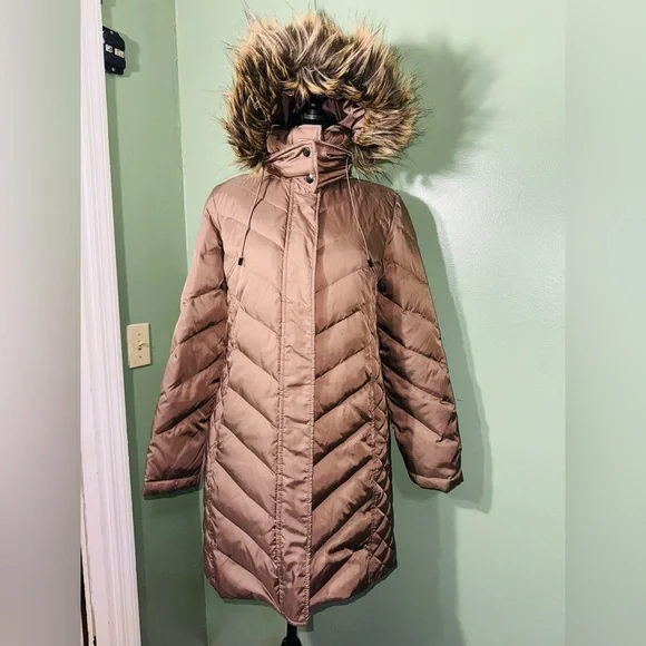 Kenneth Cole Reaction  Women's Quilted Puffer Coat - Brown - Picture 2 of 11